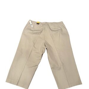 Kim Rogers Women's Solid Chino Capri Pants Shannon Fit Size 22W Beige